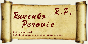 Rumenko Perović vizit kartica